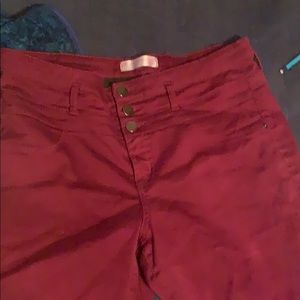 High wasted maroon jeans size 17